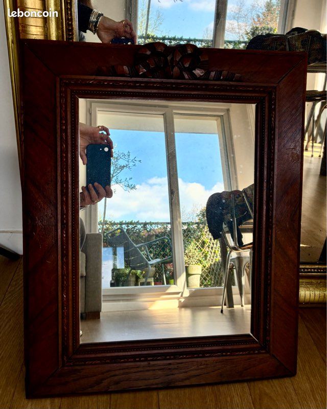 Miroir ancien en bois années 30 (image 3)