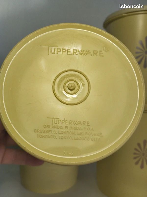 Lot De 4 Boîtes Gigognes Tupperware Soleil Vintage, Couleur Jaune Des Années 70/80
