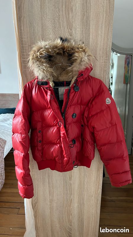 Doudoune Courte Doudoune Capuche Fourrure Rouge Doudoune Courte