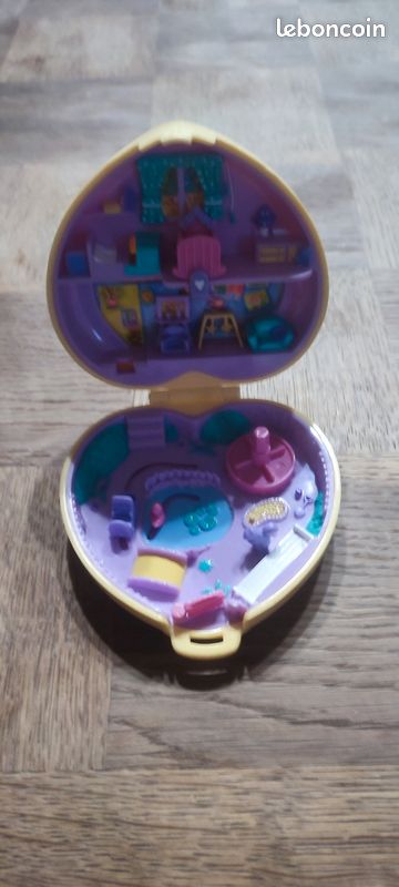 Rare Polly Pocket Bluebird Hatbox 1995, Très Bon état Avec Personnages