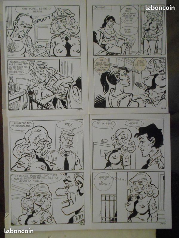 Lot 8 planches originales Sandro Angiolini sur la Poliziotta (Flicky chez Elvifrance) (image 1)