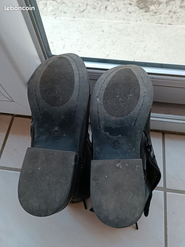 Bottines noires fille T34 (image 4)
