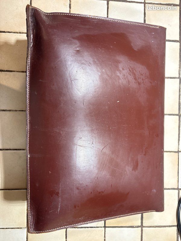SACOCHE ANCIENNE EN CUIR debut XXe cartable mode vintage attache case