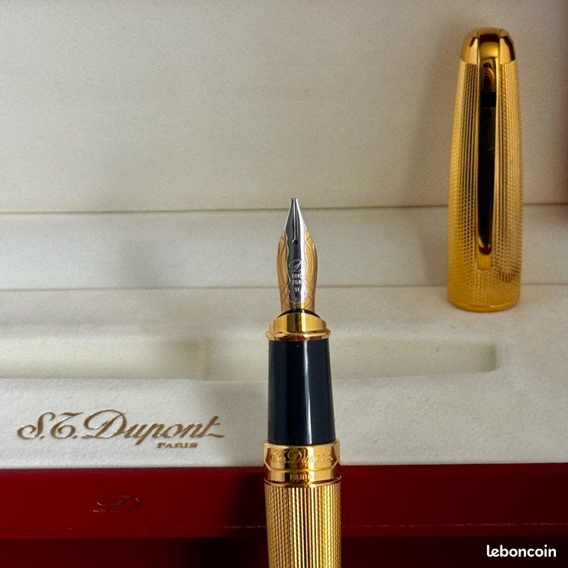 Stylo Plume S.T. Dupont Ellipsis - Or Plaqué, Plume En Or 18K, Occasion, Modèle Prestige