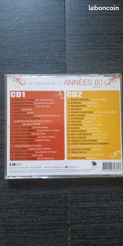 Cd Années 80 volume 2 (image 2)