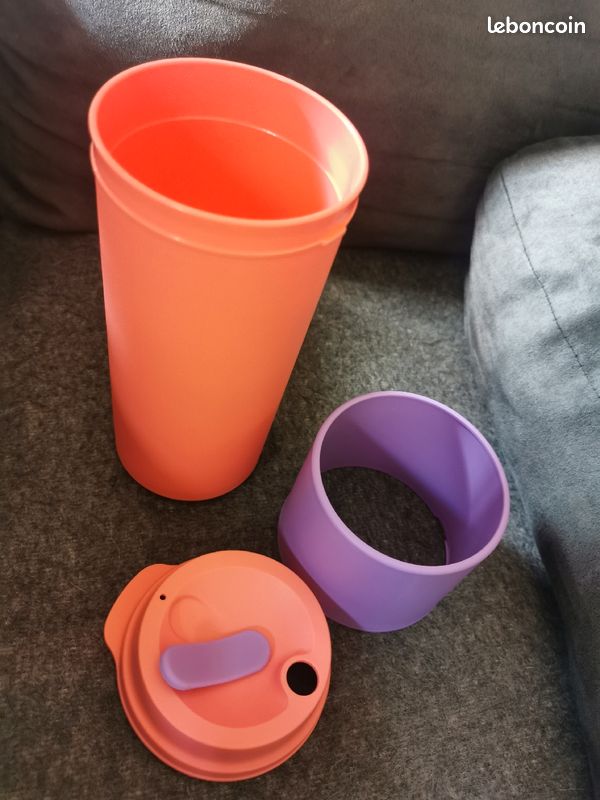 Eco mug 490 ml saumon et violet tupperware neuf (image 3)