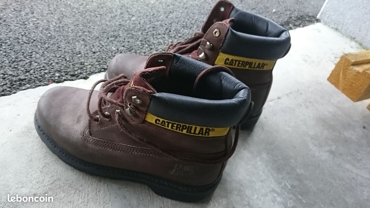 Chaussure en cuir marron caterpillar (image 2)
