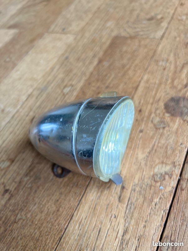Phare Ancien Vélo Bicyclette, Aluminium Et Verre, Pour Pièces Ou Déco