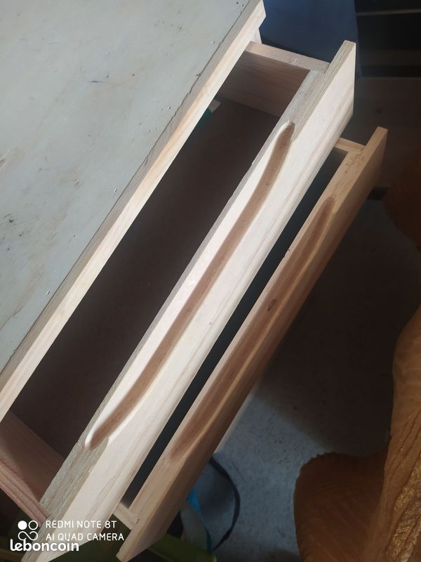 Meubles 8 tiroirs bois naturel pour tout usage ou 2 blocs de 4 tiroirs (image 3)