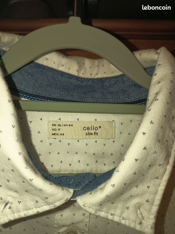Chemise Celio homme XL blanche avec motifs (image 3)