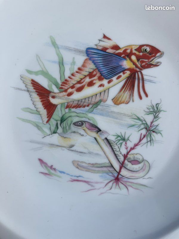 Superbe assiettes à poissons exclusivités porcelaine de sologne (image 3)