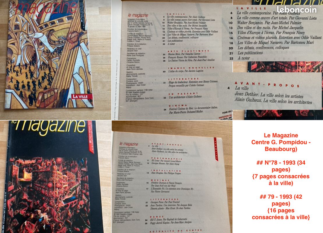 LA VILLE / URBANISME / TRANSPORTS / MOBILITÉ / AMÉNAGEMENT du TERRITOIRE : 1 livre 2 Revues / 1 Journal / 15 Suppléments-encarts (Libération/Le Monde) / 1 dépliants et 3 Cartes Postales (1970/2025 / (image 3)