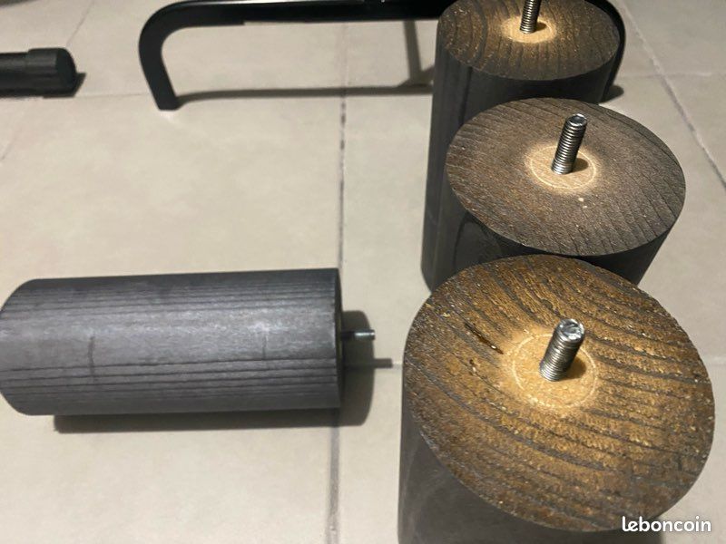 4 pieds de sommier à vis en bois gris 20 cm (image 2)