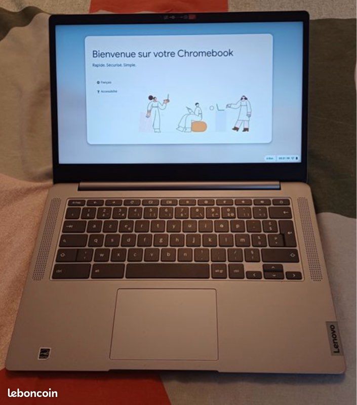 Chromebook Lenovo IdeaPad 3 - 14 Pouces, Gris, Chrome OS, Chargeur Inclus, NEUF