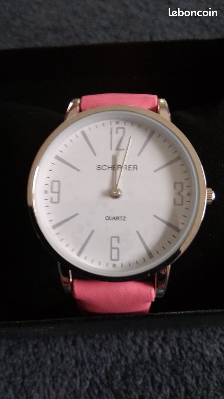 Bracelet De Montre ZRC 18mm Cuir Veau Grainé Rose - Neuf Avec étiquettes