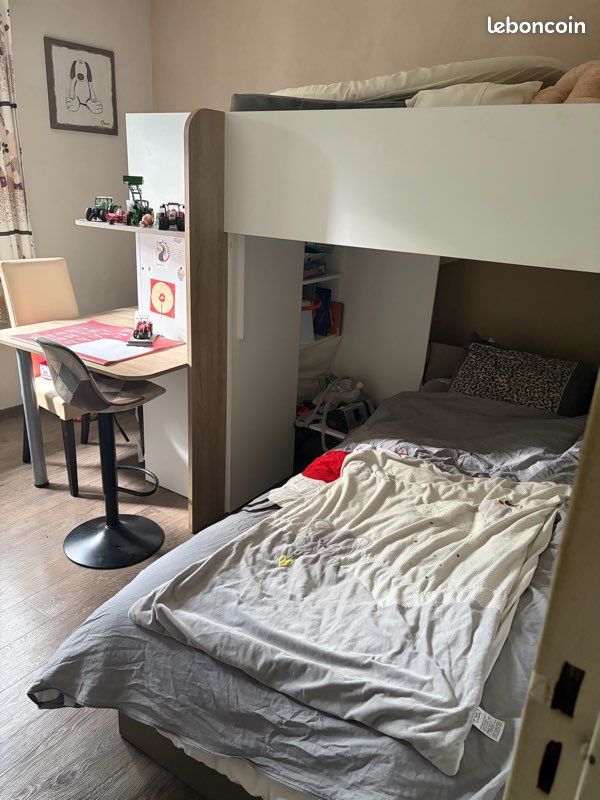 Lit superposé avec bureau (image 1)