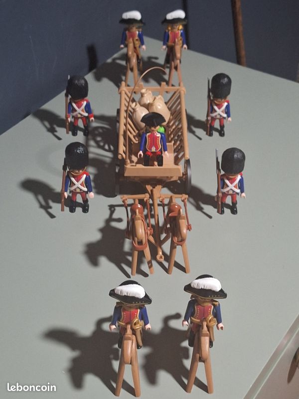 5 X Gardes Hussards Dragons Playmobil - Noir Et Blanc - Personnalisation Napoléon