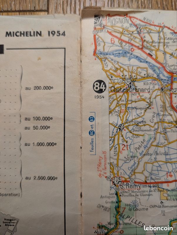 Carte Michelin 84 Marseille - Menton - 1952 - Guide Bibendum - Pneu Tyre Map - Occasion