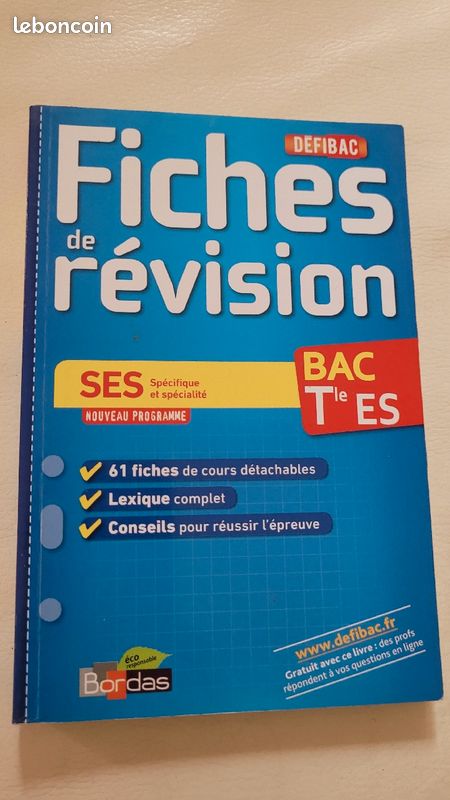 Fiches de révisions Defibac - Terminale ES- Très bon etat (image 1)