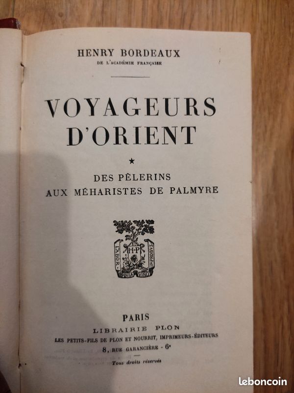 Livre ancien - voyageurs d'orient - henry bordeaux - 1926 (image 8)