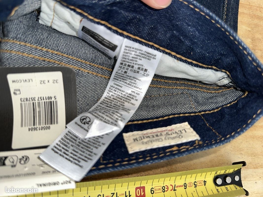 Jean Levi’s 501 Original Homme W32 L32 Bleu Stretch – Neuf avec Étiquettes (image 7)