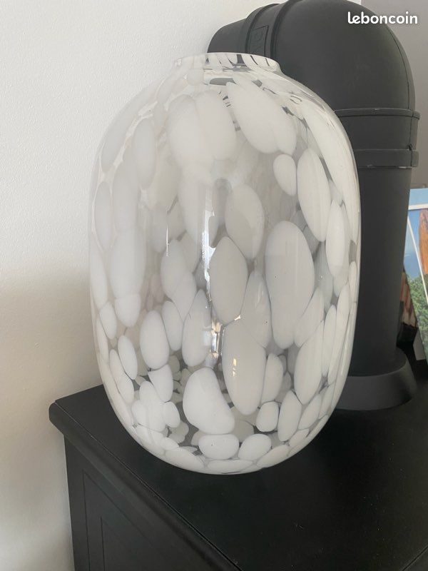 Vase en verre H&M home blanc (image 1)