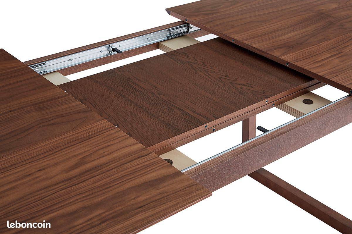 Table à manger extensible LAHO – bois foncé – 160/200/240 cm (image 5)