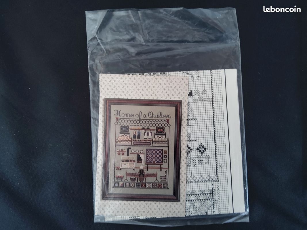 RARE Grille de points comptés : Told In A Garden - T.G. 17 “Home of a Quilter” (Designed by Marilyn Leavitt-Imblum) - 1986 (image 2)