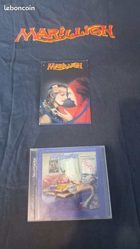 Lot Marillion " fugazi " 1 double cd + 1 carte postale " assassing " + 1 tee-shirt brodé main (image 2)