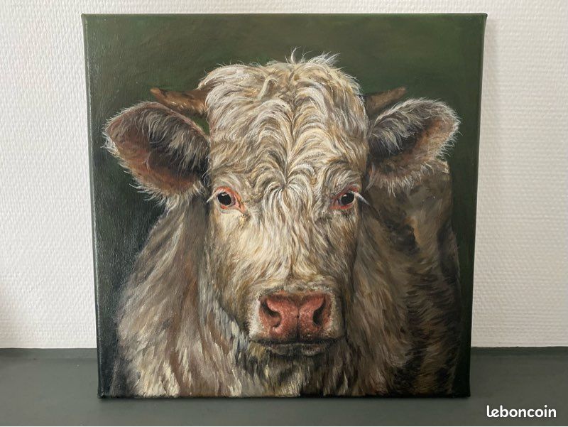 Tableau peinture acrylique - vache (image 1)