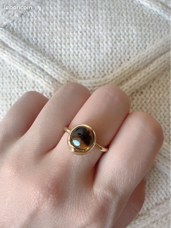 bague plaqué bague pierre naturelle or