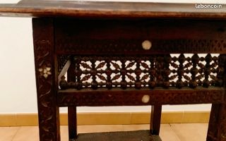 Table gueridon marocain ancien decor nacre (image 2)