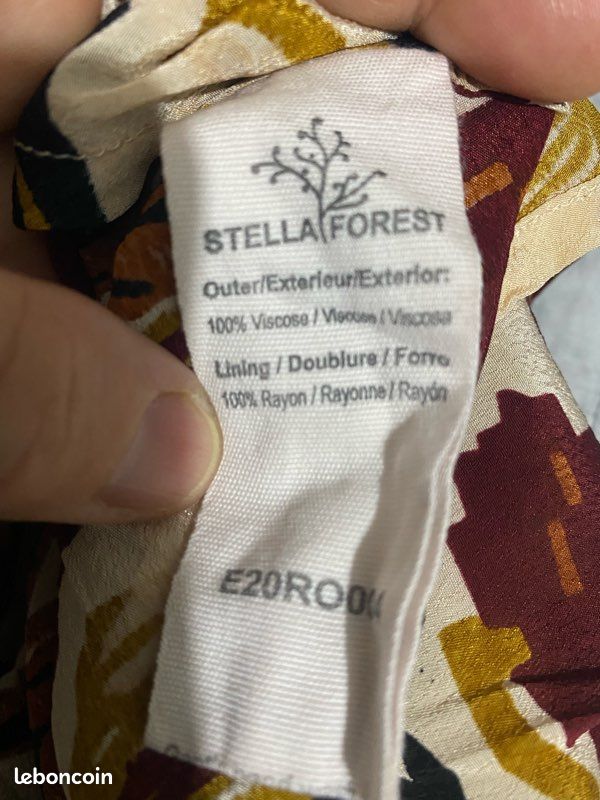 Jupe Stella Forest Femme Taille 42 - Blanche, Mélange Coton Et Soie (Excellent État)