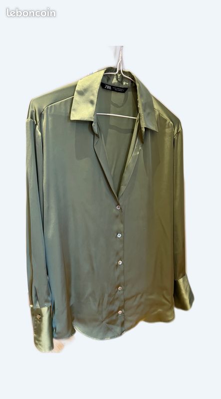 Robe Satinée Zara Robe Verte Zara Satin Chemise Femme Robe Chemise