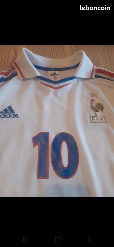 Maillot Extérieur équipe De France Euro 2004 – Floqué Zidane #10 – Taille XL – Adidas