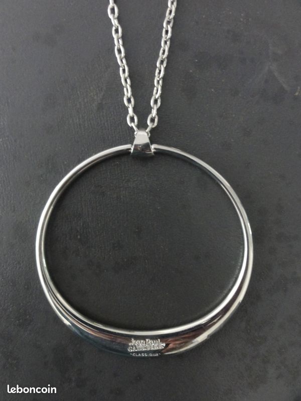 Collier Sautoir Rétro Argenté Avec Strass - Réglable Et Sans Nickel - Style Très Découpé