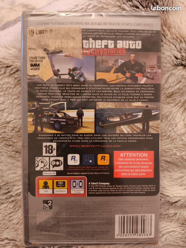 Jeu PSP Grand Theft Auto : Liberty City Stories – Version PAL Française Complète – Très Bon état