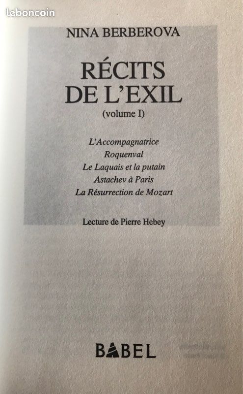 Nina Berberova : Récits de l’exil - L’accompagnatrice, Roquenval, Le laquais et la putain… (image 3)