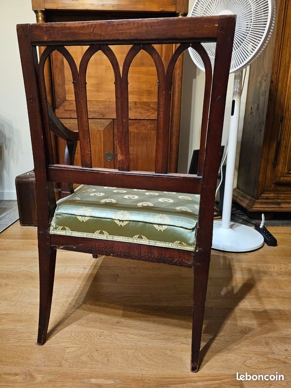 Chaise retour d'égypte retapissée années 1980 (image 2)