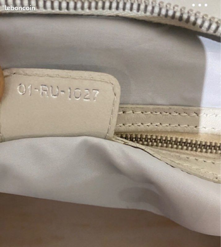 Grand Sac à main de luxe DIOR en cuir et toile beige (image 5)