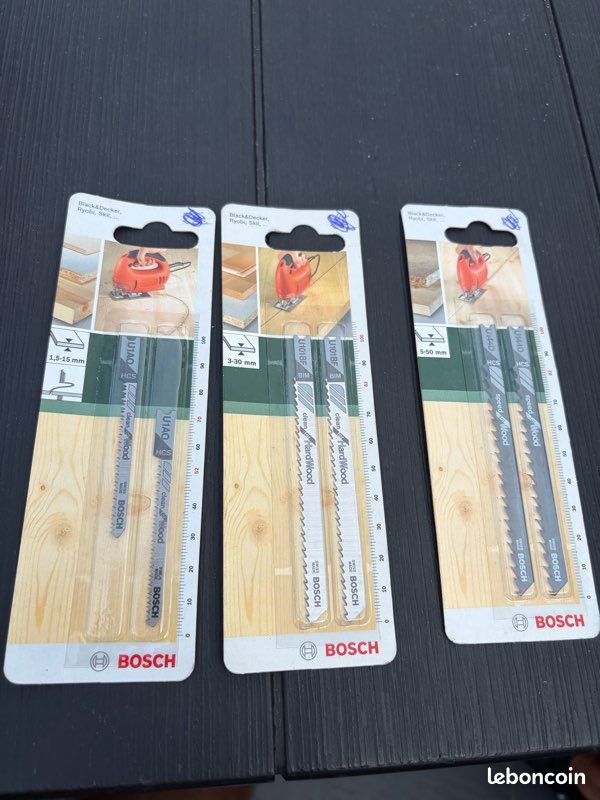Lot de 3 paquets lames de scie sauteuse Bosch (6 lames) - Neuves sous blister (image 1)