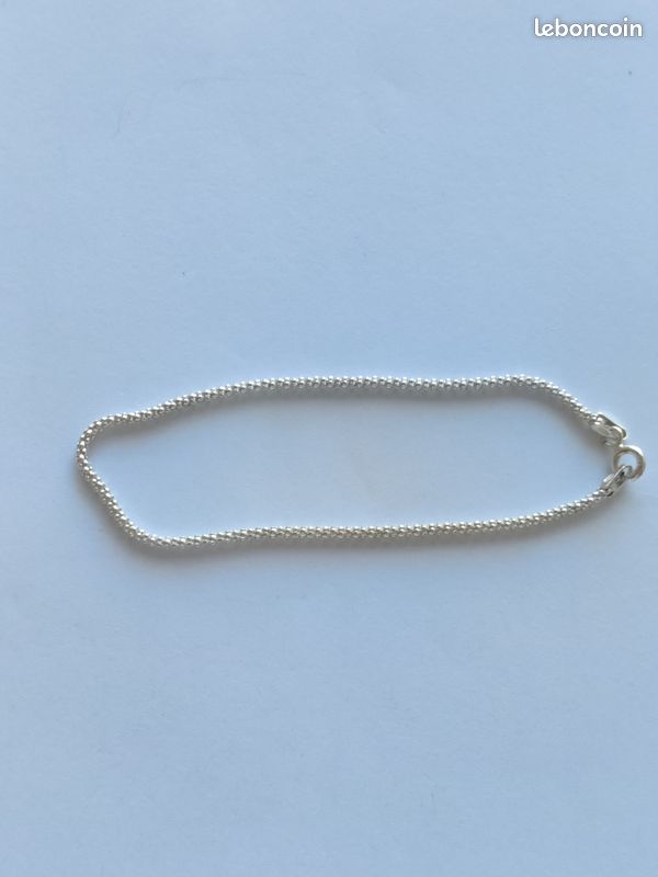 Bracelet acier argent maille chenille mixte (image 1)