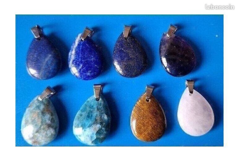 MESPIERRES - Bijoux - Pendentif en Apatite - Pierre naturelle 2.5cm B_308 (image 3)