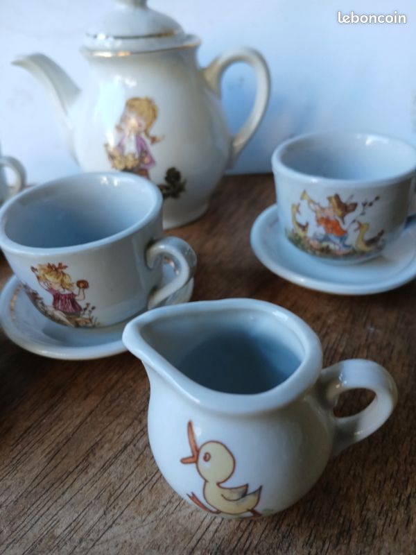 Table de toilette de poupée, vasque en faïence, bon état,... - 85887416-289