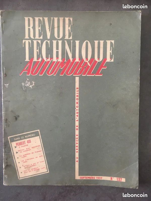 Revue technique automobile PEUGEOT 403 année1957 (image 1)