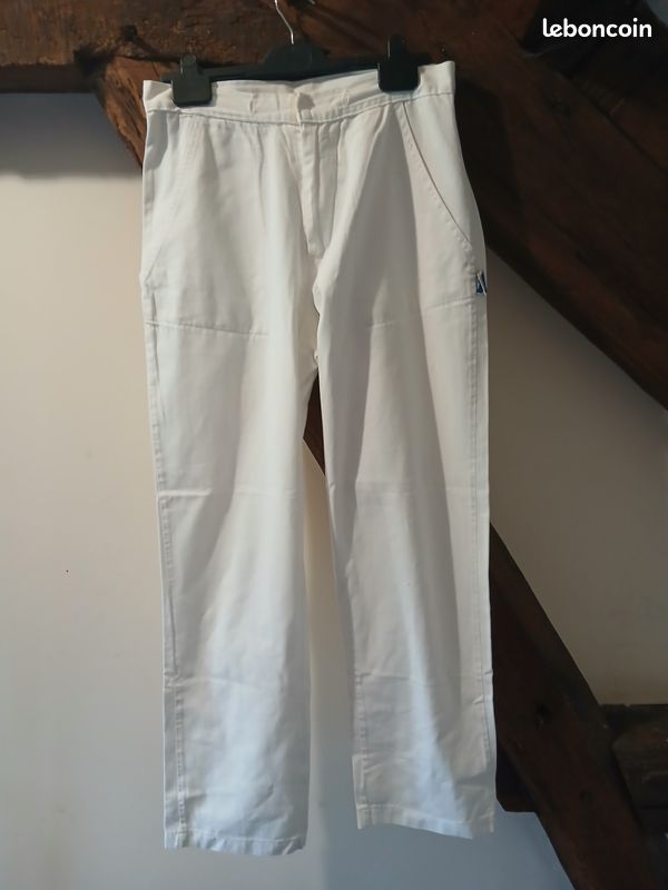Pantalon blanc en coton femme taille 40 (image 1)