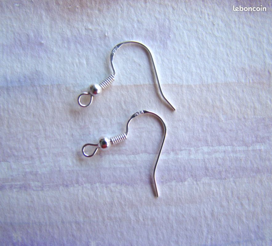 Boucles oreilles clé de sol perles blanches cr argent 925 (image 2)