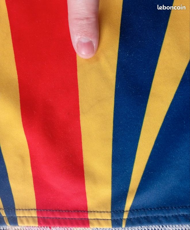 Maillot rugby GAILLARDS d' UZES jaune rouge vintage SPORT 7 L R.C Uzès