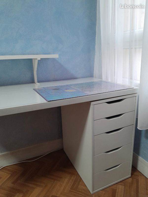 Bureau laqué blanc (image 1)