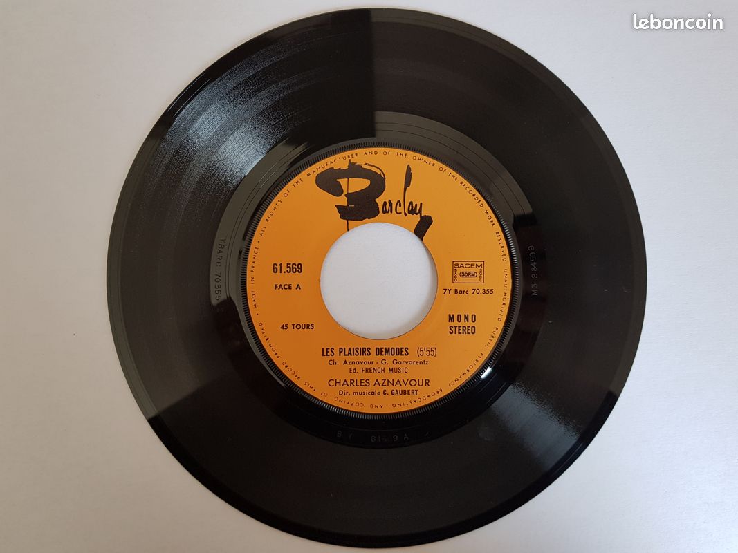 Vinyle 45 tours : Charles Aznavour – me voilà seul (image 3)